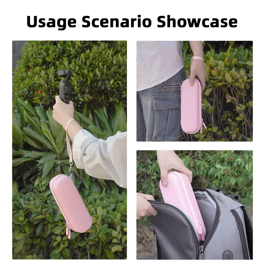 BRDRC Tragetasche für DJI Pocket 3 Kamera Zubehör Aufbewahrungstasche mit Karabiner in Rosa - Bild 3