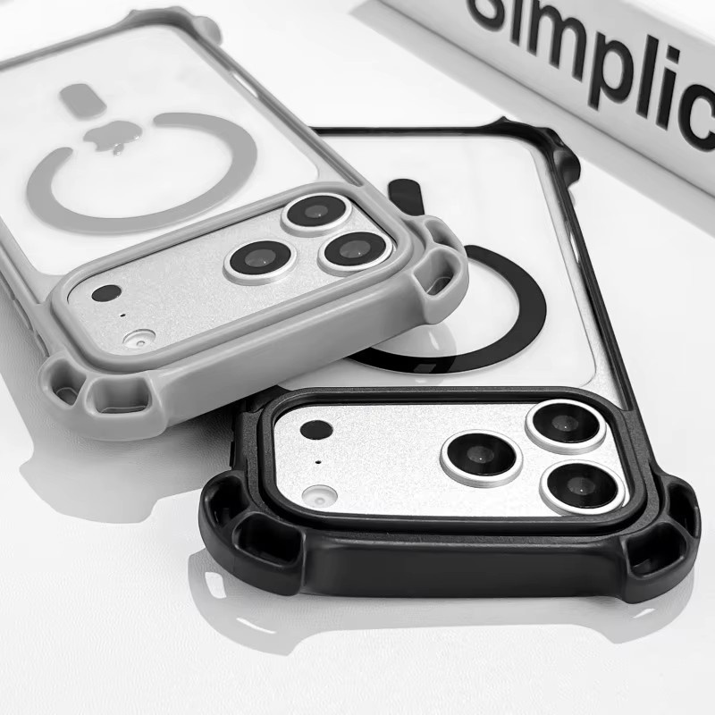 EHUIDE Magnetische Hülle für iPhone 17 16 Pro Max 15 14 Plus 13, MagSafe kompatibel, matt und transparent, stoßfest mit UAV-Abdeckung, Orange - Bild 3