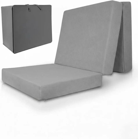 Beautissu Premium L Klappmatratze Gästebett VS95 mit Viscoschaum und abnehmbarem Microfaser-Bezug, Grau, B: 80 cm, L: 200 cm, H: 3 cm
