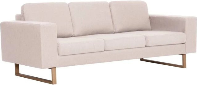 vidaXL 3-Sitzer-Sofa aus Stoff in Cremeweiß mit Armlehnen, B/T/H: 200 x 82 x 75 cm - Bild 1