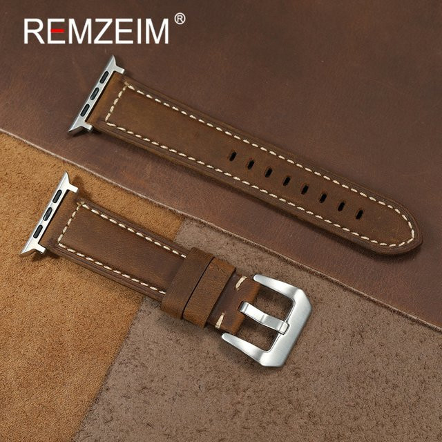 REMZEIM Uhrenarmband Echtleder, Vintage, Herren - Bild 1