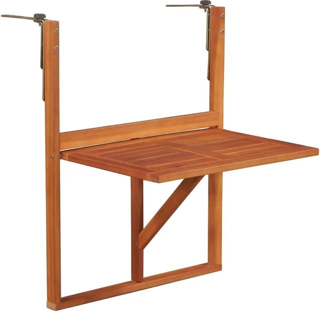 vidaXL Balkon-Hängetisch aus massivem Akazienholz in Braun, B/T/H: 64,5 x 44 x 80 cm - Bild 1