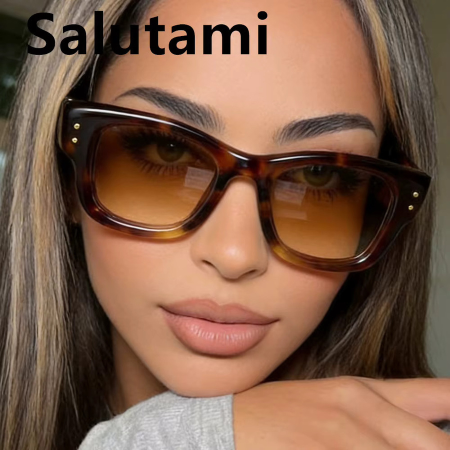Salutami Cat-Eye Sonnenbrille, Vollrand, Kunststoff, Unisex, Schwarz, Braun - Bild 2