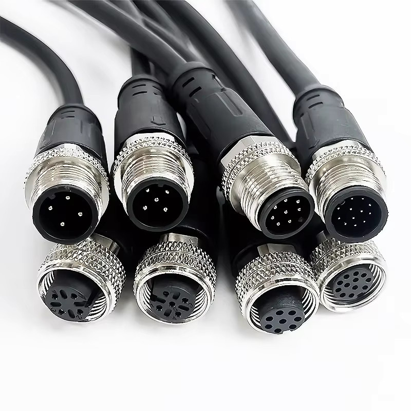 FRONCS M12 wasserdichtes Sensor-Anschlusskabel mit Stecker männlich und weiblich, 2 Meter, Farbe: Schwarz - Bild 2