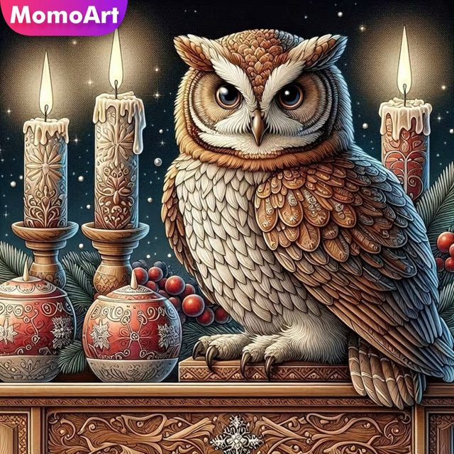 Momoart Eule Tier-Malerei, Diamant-Mosaik-Set, Bunt, Kinder - Bild 1