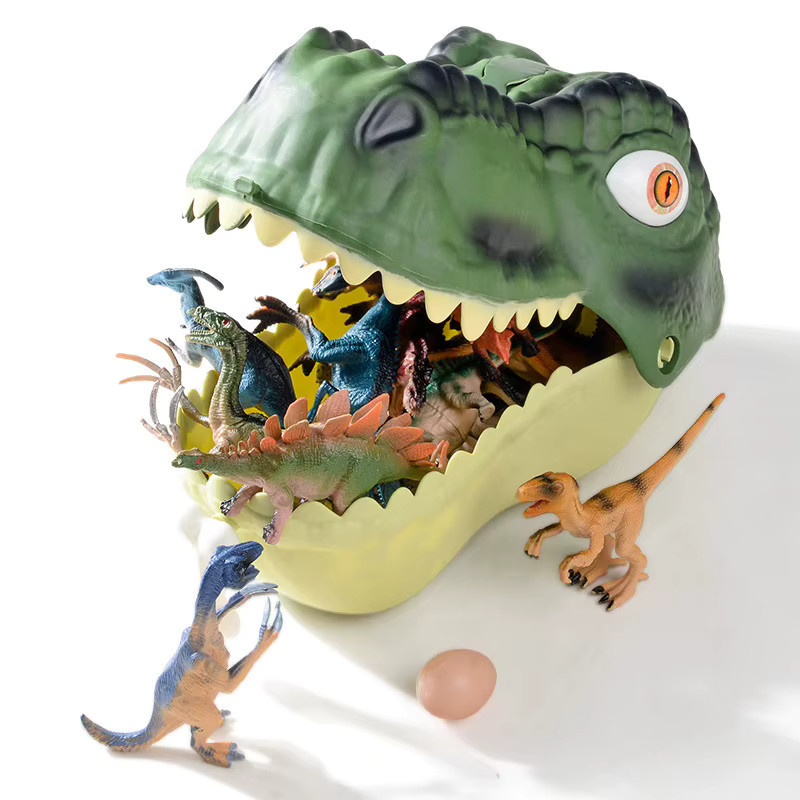 Bandai Dinosaurier Spielzeug, Tyrannosaurus Rex Triceratops, Gummi, Bunt / Mehrfarbig - Bild 2