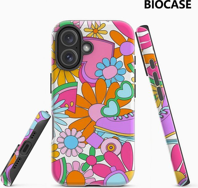 Bunte Sommerelemente Handyhülle für Apple iPhone 17 16 15 14 13 12 Pro Max Plus mit doppelschichtiger Rückseite in Multicolour - Bild 1