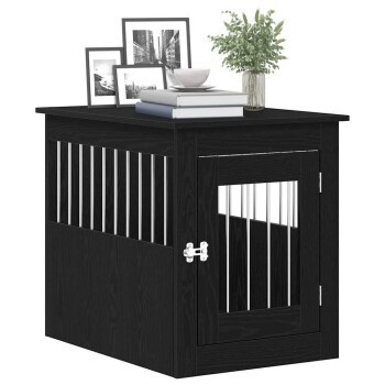 vidaXL Hundebox im Möbel-Stil Schwarz, B/T/H: 55 x 75 x 65 cm - Bild 3