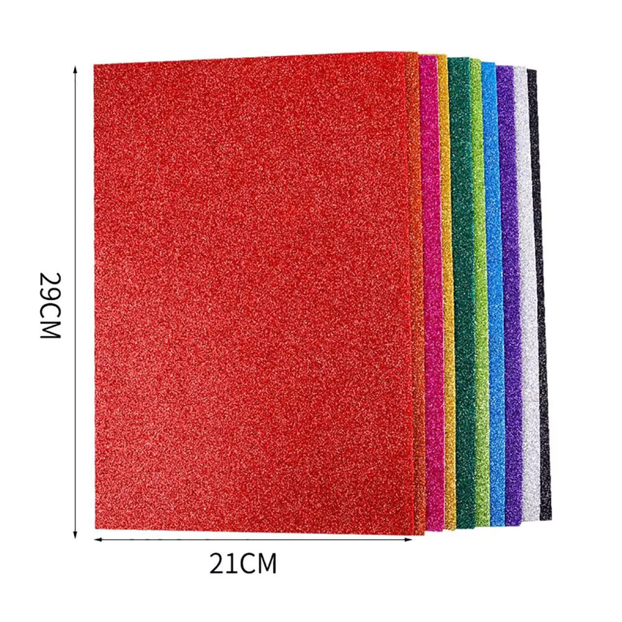 Flash Selbstklebendes Glitzerschaumpapier aus EVA in A4, Buntes Bastelpapier für Kinder - Bild 6
