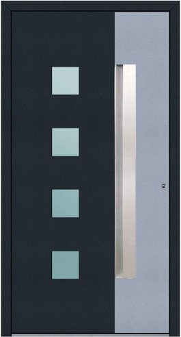 KNOCK Aluminium-Haustür Marte mit Glaseinsatz in Anthrazit/Grau - Bild 1