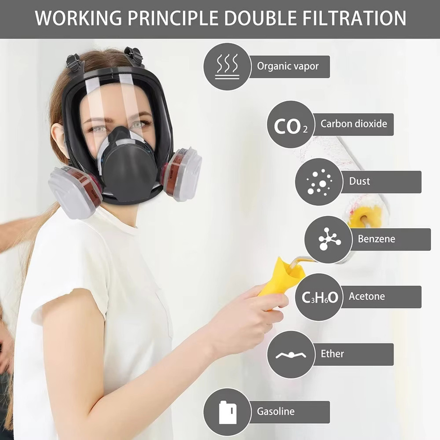 Vollgesichtsmaske 6800 für industrielle Lackierarbeiten und Atemschutz als Ersatz für 3M in Multicolor - Bild 4