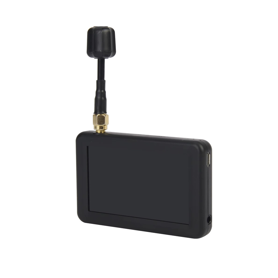 DMKR Micro 5,8G 40CH 3 Zoll FPV LED Monitor mit 480x320 Auflösung und 16:9 Display in Schwarz für RC Auto und FPV Drohne - Bild 2