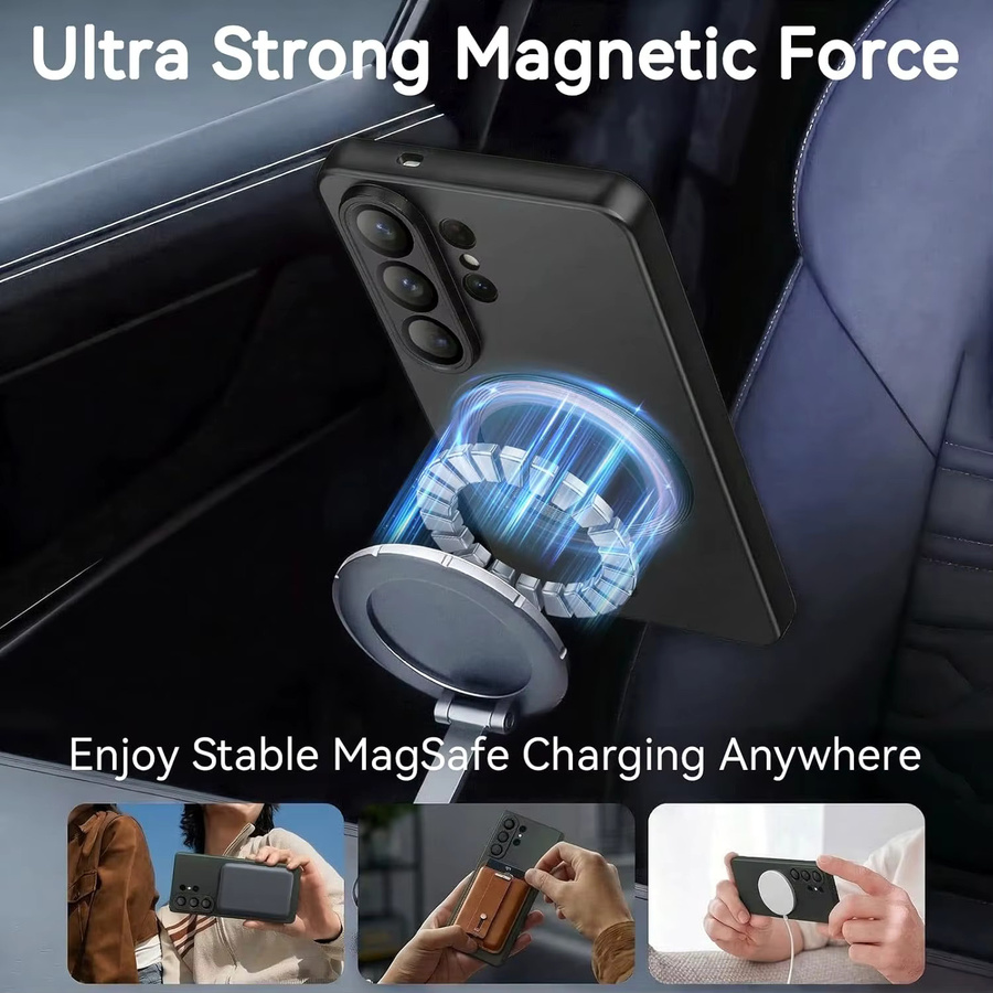 Magnetische Silikon-Handyhülle für Samsung Galaxy S26 Ultra, S26+ und S26 in Schwarz mit mattem Finish und Kameralinsen-Schutz - Bild 2