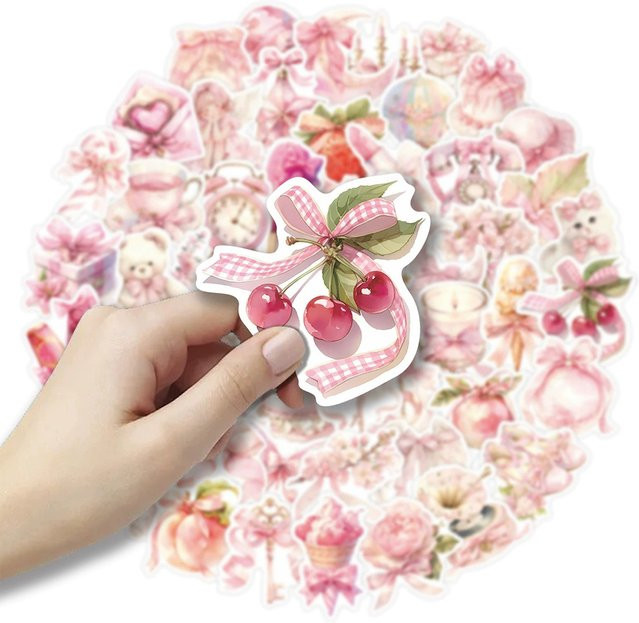 Rspctou Kawaii Rosa Mädchen Ästhetische Aufkleber, Sticker, 10-teiliges Set - Bild 1