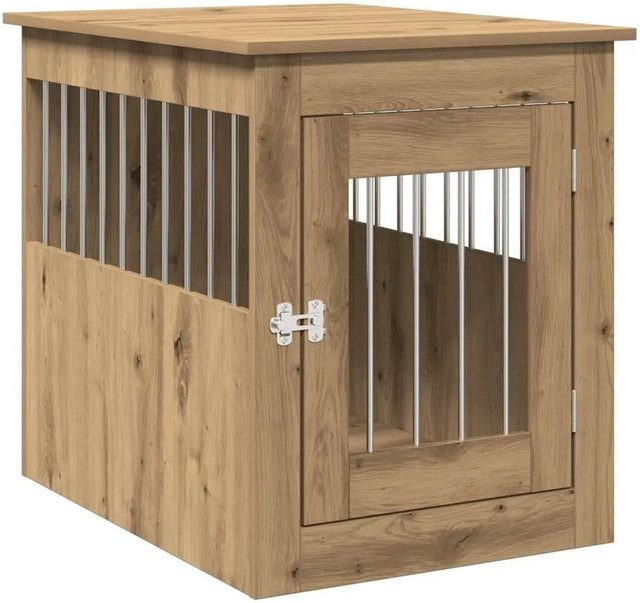 vidaXL Hundekäfig im Möbelstil aus Holzwerkstoff in Artisan-Eiche, B/T/H: 55 x 75 x 65 cm - Bild 1