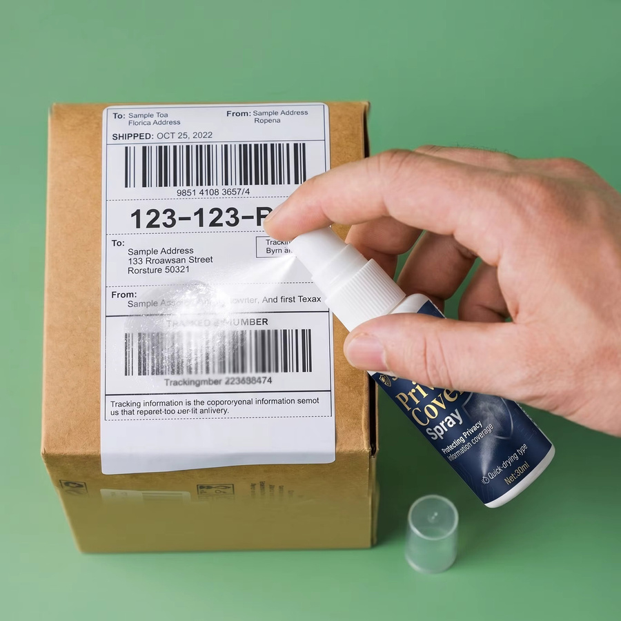 Thermopapier-Radier-Spray zur sofortigen Tintenentfernung für Pakete und Expressversandkartons, schnelltrocknender Datenschutz-Entferner für Thermodruck - Bild 2