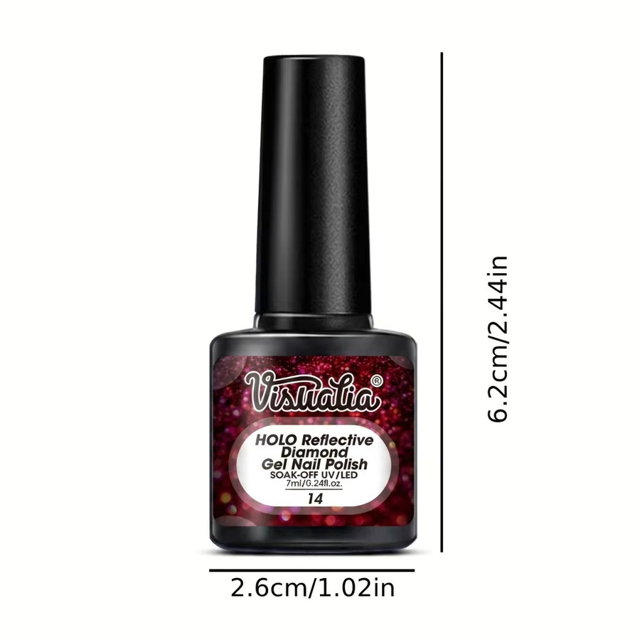 Visuatia Gel-Nagellack, Weinrot, Glänzend - Bild 4