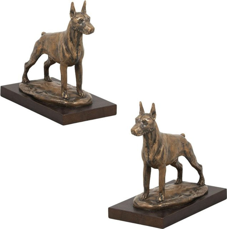 Hundestatue Dobermann Pinscher von Art-Dog in Braun als dekorative Figur für dein Büro oder als Trophäe - Bild 1