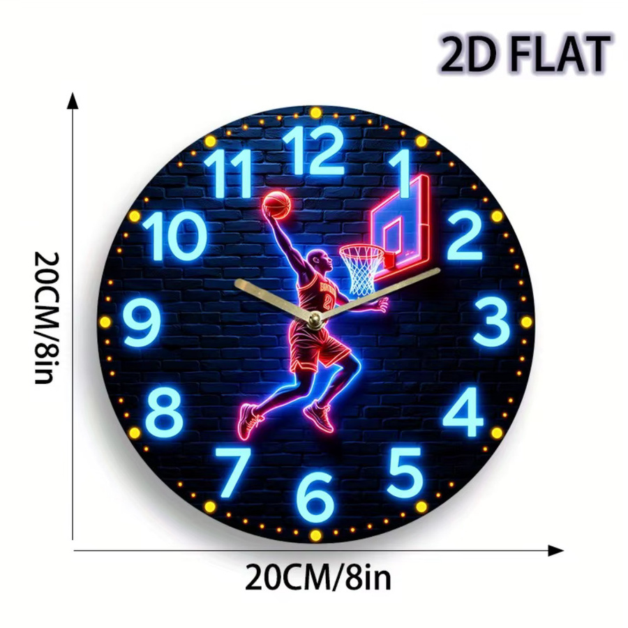 CIFBUY Basketball-Dunk Wanduhr aus Acryl, geräuschloses analoges Quarzwerk, Durchmesser: 30,48 cm - Bild 4