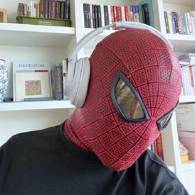 HEROCROSS Marvel Magnetische Linsenmaske für den Amazing Spider-Man, Garfield-Stil, Spandex-Kopfmaske, Cosplay-Requisite, ab 14 Jahre - Bild 1