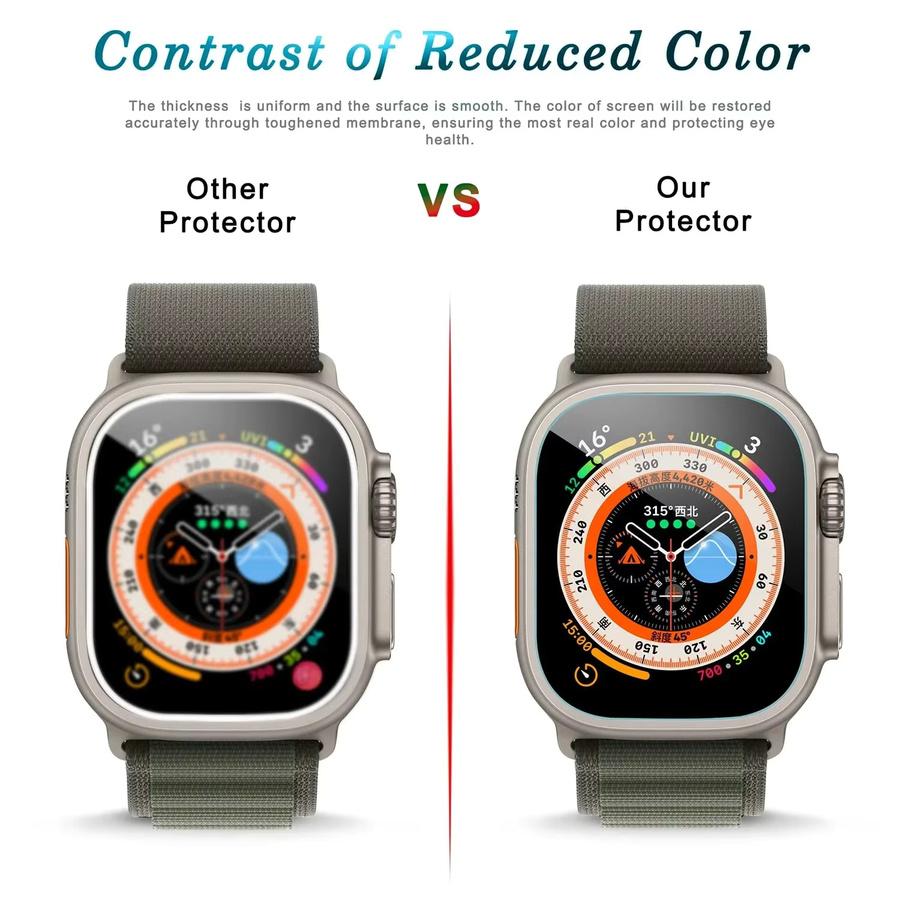 CAOWTAN Displayschutzfolie für Apple Watch Ultra 49 mm, Glas, 5 Stück - Bild 6