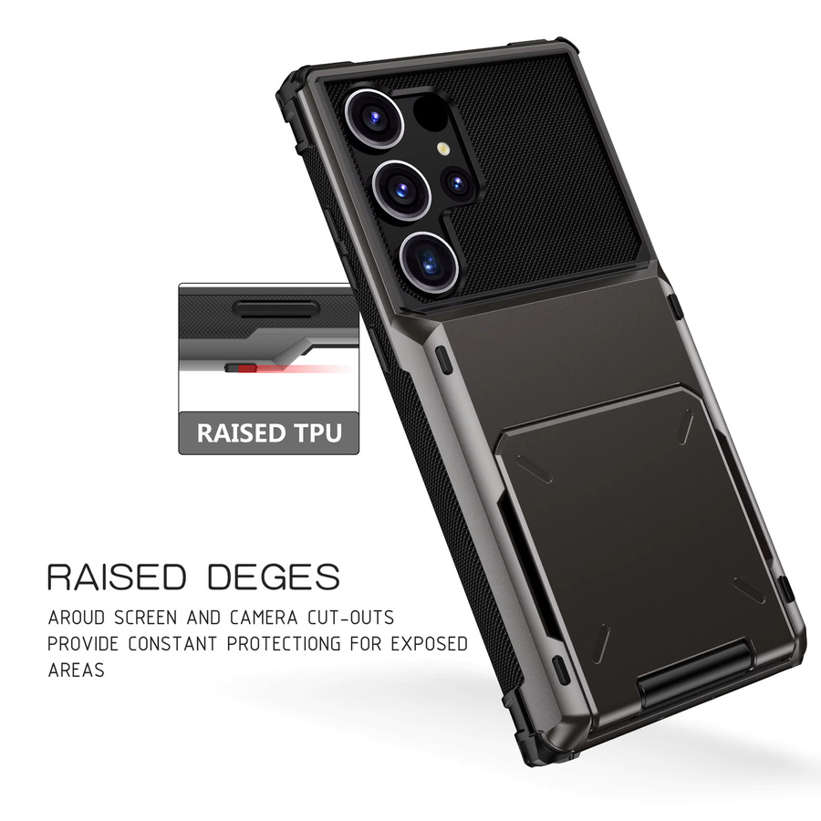 Stoßfeste Brieftaschen-Handyhülle mit Kartenfächern für Samsung Galaxy S26 S25 S24 S23 S22 S21 S20 S10 Note 20 10 FE Ultra Edge Plus in Schwarz - Bild 5