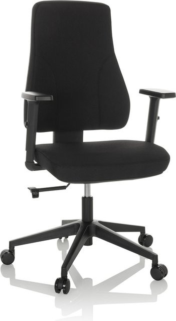 hjh OFFICE Profi Bürostuhl MATHES in Schwarz mit Stoffbezug, Armlehnen und Höhenverstellung - Bild 1