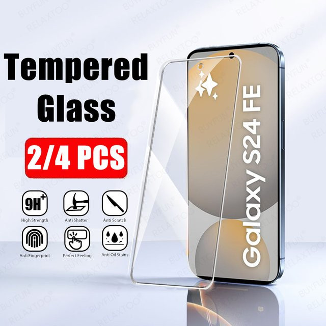 Samsung Galaxy S24 FE und S23 FE Displayschutz aus gehärtetem Glas, 2/4er Set, transparent - Bild 1