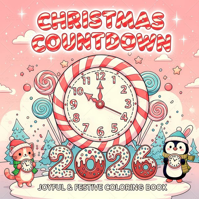 CHRISTMAS COUNTDOWN Malbuch für Erwachsene mit einfachen Mustern und Horror-Motiven, Multicolor - Bild 1