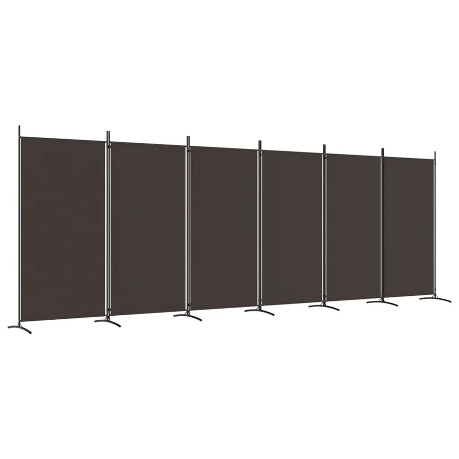 vidaXL Paravent 6-teilig Braun aus Stoff und Eisen B/H: 520 x 180 cm - Bild 2
