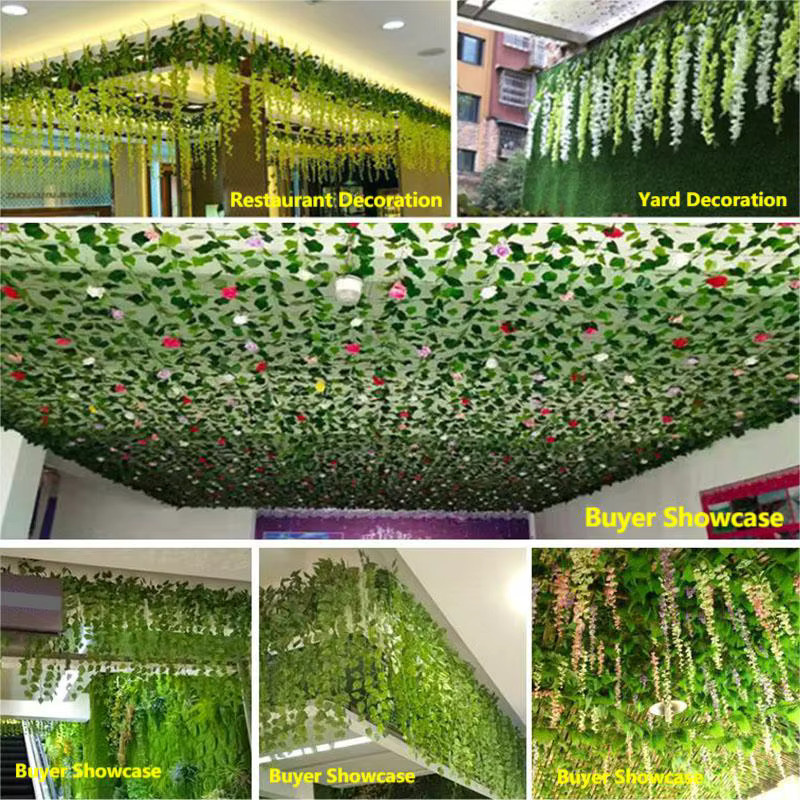 10 Stück Uflower Künstliche Efeugirlanden in Grün, 2,1 m Lange Kunstpflanzen als Wandbehang für Hochzeit, Party und DIY Dekoration - Bild 4