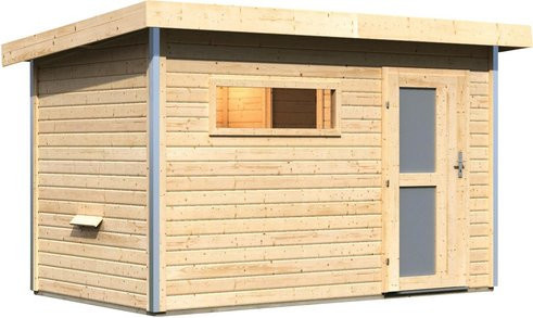 Karibu Saunahaus Schwanenburg 1 aus Fichte in Beige, B/T/H: 337 x 196 x 228 cm - Bild 1