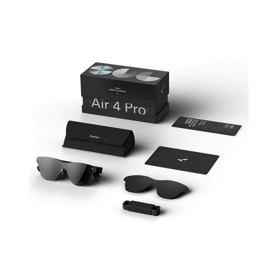 Rayneo Air 4 Pro 3G AR-Brille in Schwarz mit HDR10 Micro-OLED, 135 Zoll virtuellem Bildschirm, B&O 4-Lautsprecher-Audio, 4K-Videoaufnahme und 1200 Nits Helligkeit - Bild 2
