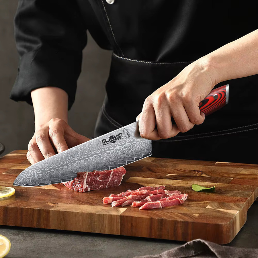 YIZEMA Profi-Kochmesser aus japanischem Damaststahl mit Holzgriff, 8 Zoll (20,32 cm) - Bild 3