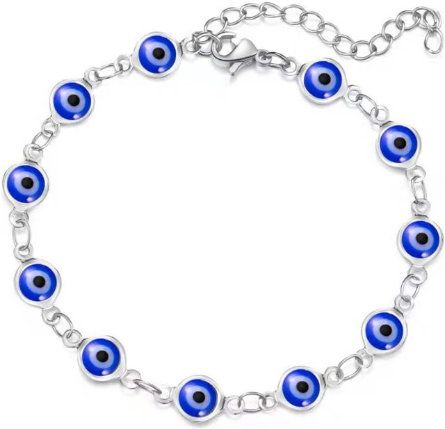 Wucifang Jewelry Armband, Evil Eye, Edelstahl, Weiß, Zirkonia, Damen - Bild 1