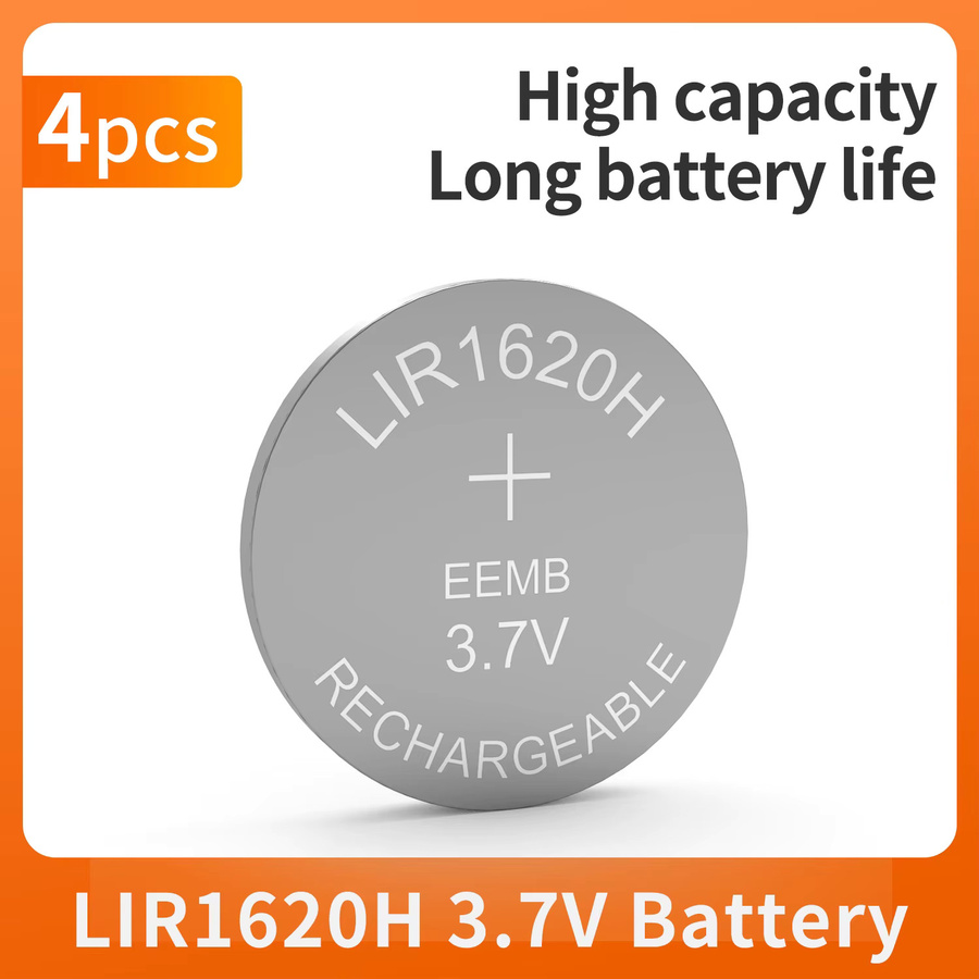 EEMB Ersatz LIR2032H 3,7V Akku Hochleistungs-Wiederaufladbare Knopfzelle in Silber für Kabelloses Headset und Smartband - Bild 1