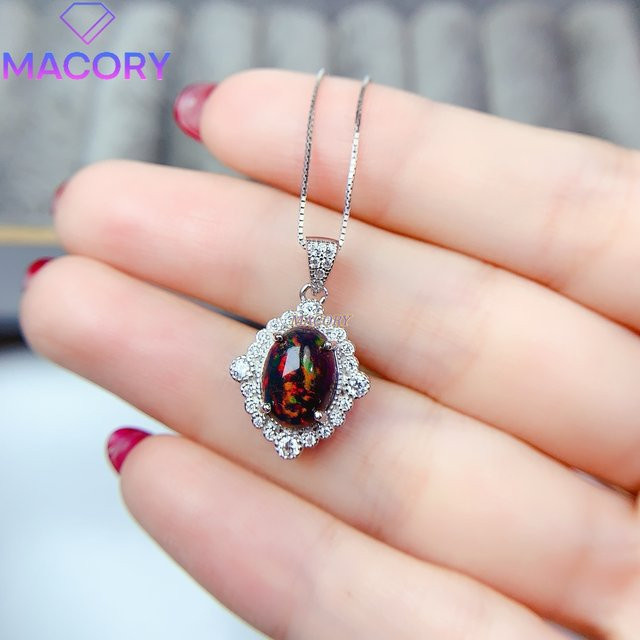 MACORY Anhänger, schwarzer Opal, 925 Silber, Damen - Bild 1