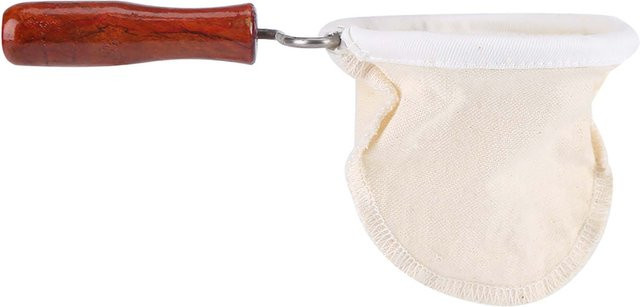TOMTOP JMS Kaffeefiltersieb aus Flanelltuch mit Holzgriff in Weiß, Klein - Bild 1