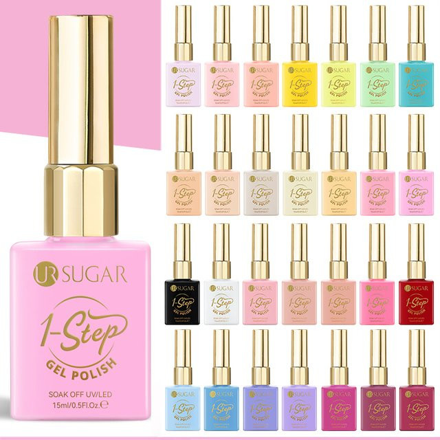 UR SUGAR Nagel-Gel-Lack Macaron-Serie, 15 ml, Rosa Lila Blau, Glänzend - Bild 1