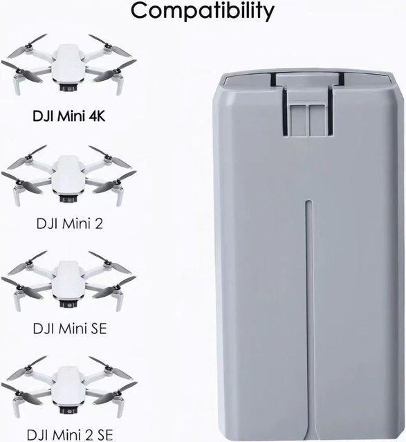 FANHANG Ersatzakku für Mini 4K Drohnen, 2250mAh, Grau, kompatibel mit Mini 2/4K/SE/2SE Serien - Bild 1