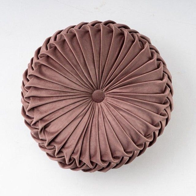 NJStar Morse Kürbis Samtkissen in Kaffeebraun, quadratisches Bodenkissen aus Baumwolle und Samt, Breite: 35 cm, Breite: 35 cm - Bild 1