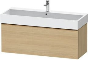 Duravit Waschtischunterschrank D-Neo wandhängend mit 1 Auszug in Beige und Weiß, B/T/H: 118,4 x 44,2 x 44,0 cm - Bild 1