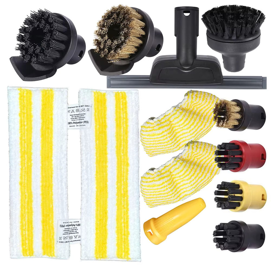 Kärcher EasyFix Zubehör-Set für SC1 SC2 SC3 SC4 SC5 mit Bürstenkopf, Wischpad, Teppichgleiter, Dampfdüse und Nylonbürste, Multicolor - Bild 3