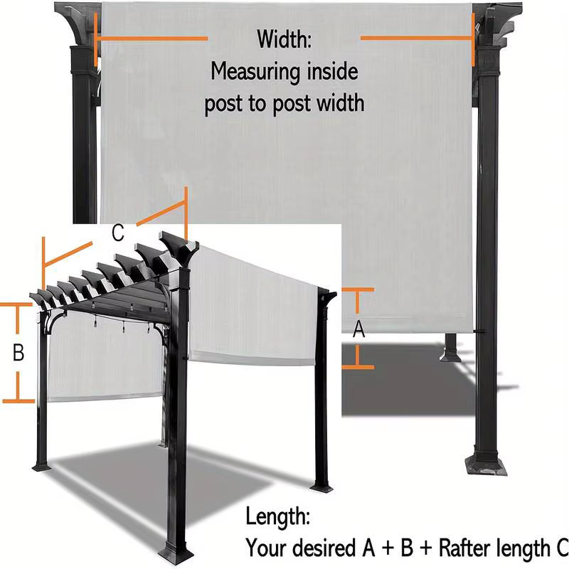Wasserdichter Pergola Ersatz Baldachin in Grau, Universal Ersatzstoff für Pergola-Überdachungen - Bild 2