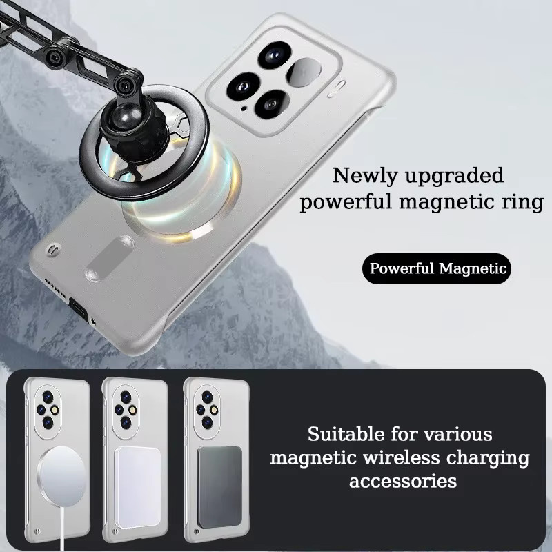Ultradünne MagSafe kompatible Schutzhülle aus hartem PC für Xiaomi 15 14 13T Pro Poco F7 F6 X6 X5 Pro in Gold - Bild 3