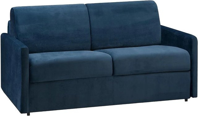 Vente-unique Schlafsofa Calife in Marineblau mit Samtbezug, Breite: 150 cm - Bild 1