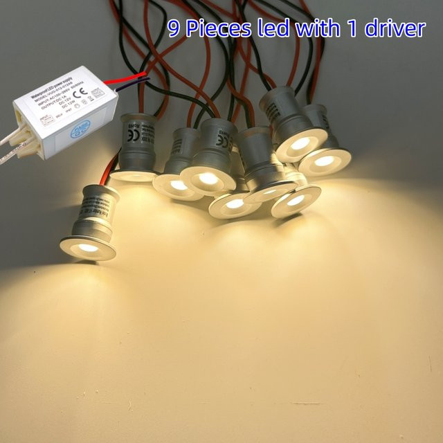 YELEDWAY LED Mini Downlight Einbaustrahler in Weiß, 1W, IP65 wasserdicht, rund, inklusive Treiber, Ausschnitt 15 mm - Bild 1