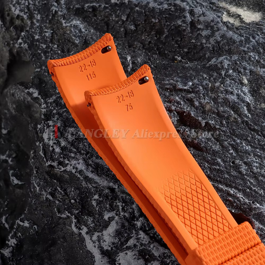 Uhrenarmband Fluorkautschuk, Schwarz, Unisex - Bild 2