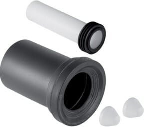 Geberit Anschlussgarnitur für WWC aus Kunststoff in Weiß und Silber, Durchmesser: 11 cm - Bild 1