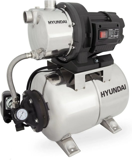 Hyundai Hauswasserwerk HWW12050-IN Inox Booster in Silber aus Edelstahl mit 5.000 l Förderleistung und 50 m Förderhöhe - Bild 1